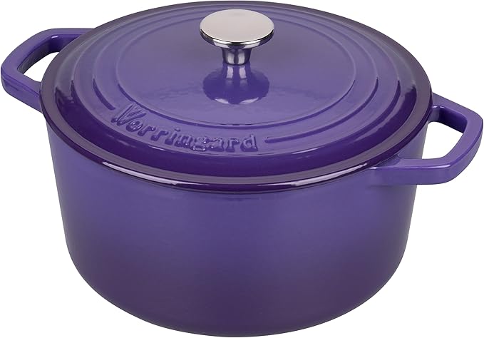 Enameled Cast Iron Dutch Oven Pot with Lid, for Bread Baking, Round Bread Oven- include Sourdough Bread Baking Supplies Set, 4.5QT, Purple