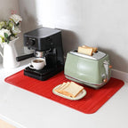 Silicone Dish Drying Mat for Multiple Usage,Easy clean,Eco-friendly,Heat-resistant Silicone Mat for Kitchen Counter or Sink,Refrigerator or Drawer Liner Red 3XL 28 inches x 18 inches
