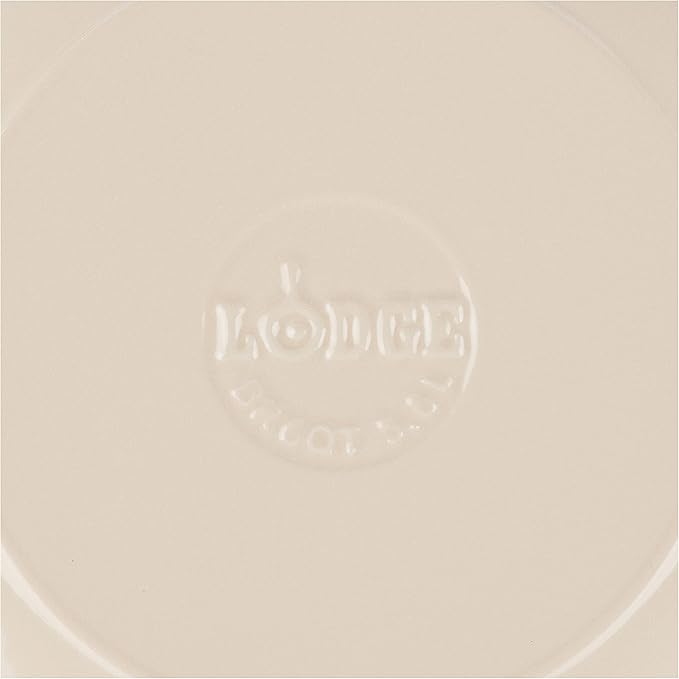 Lodge 6 Quart Enameled Cast Iron Dutch Oven with Lid – Dual Handles – Oven Safe up to 500° F or on Stovetop - Use to Marinate, Cook, Bake, Refrigerate and Serve – Sandalwood