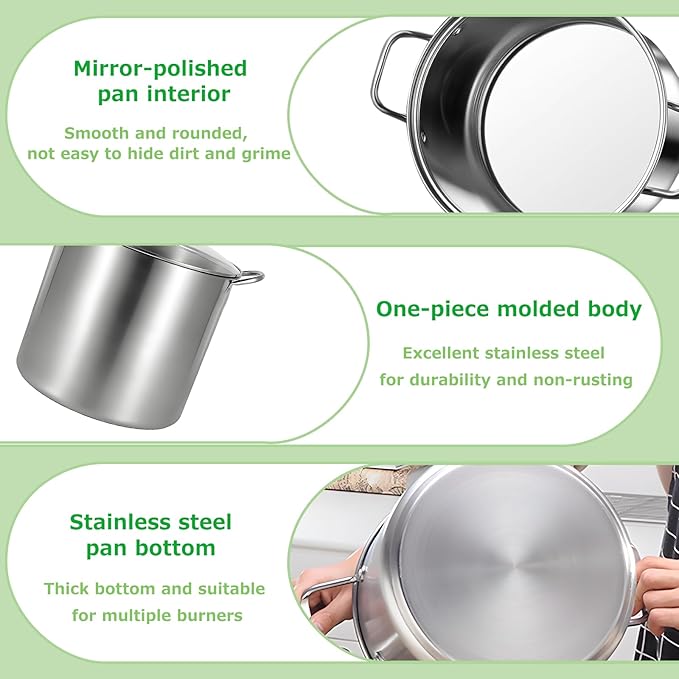 21.5QT Stainless Steel canning pot with rack and lid & canning kit set,water bath canner for canning Beginners,7 pcs Canning Supplies Kit,Compatible with natural gas and induction cookers