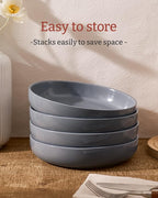 famiware Milkyway 33 oz Bowl Set, Pasta Bowls Set of 6, Salad Bowls Perfect for Your Friend for Housewarming, Thanksgiving, Christmas, Dark Gray