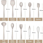 E-far 10 Pieces Silicone Cooking Utensils Set, Heat Resistant Kitchen Utensil Set for Nonstick Cookware, Kitchen Cooking Tools with Spatula, Spoon, Slotted Turner, Non-Toxic & Dishwasher Safe (Khaki)