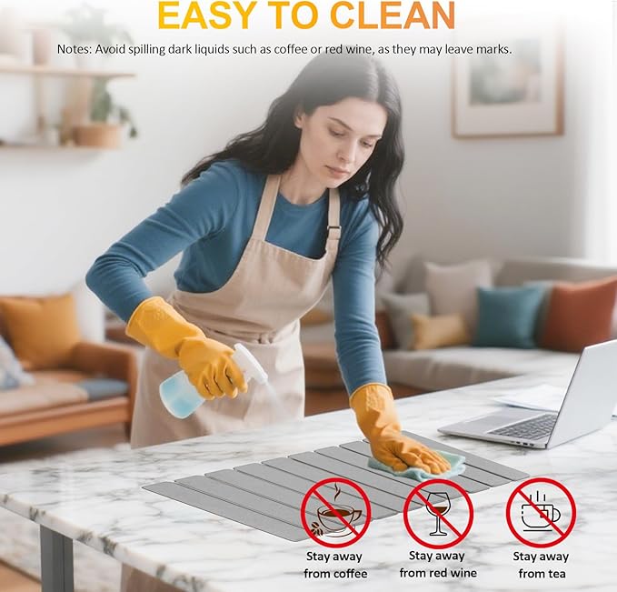 Large Diatomaceous Earth Dish Drying Mat for Kitchen Counter, 23.6"x15.3" Quick Dry Foldable Absorbent Stone Mat, Gray Countertop Mat for Dishes, Bottles & Cups