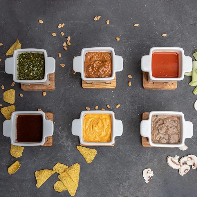 Boska Tealight Tapas Fondue Set - Best for Cheese or Chocolate Sauce - Microwave Safe Ceramic Hot Pot Chocolate Fountain Snack - Wedding Registry Items Small Kitchen Appliances
