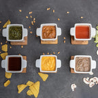 Boska Tealight Tapas Fondue Set - Best for Cheese or Chocolate Sauce - Microwave Safe Ceramic Hot Pot Chocolate Fountain Snack - Wedding Registry Items Small Kitchen Appliances