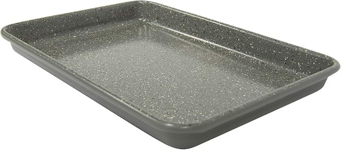casaWare 9.75 x 6.62 x 0.75-Inch (Exterior) Toaster Oven Ultimate Series Commercial Weight Ceramic Non-Stick Coating Baking Pan (Silver Granite)
