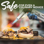 Jo Chef Butane Torch Lighter, Cooking Torch - Refillable Adjustable Flame Lighter with Safety Lock for BBQ, Baking, Brulee Creme, DIY + FREE Recipe eBook (Butane Not Included)