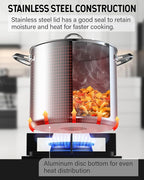 Cooks Standard 18/10 Stainless Steel Stockpot 16-Quart, Classic Deep Cooking Pot Canning Cookware with Stainless Steel Lid, Silver