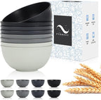 PYRMONT Wheat Straw Bowls - 26 OZ Reusable, Unbreakable Soup & Cereal Bowls, Set of 8, Dishwasher & Microwave Safe, BPA-Free