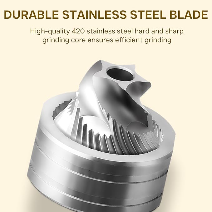 Mini Manual Coffee Grinder, 40 Adjustable Settings, Portable Hand Mill with 30g Capacity, Conical Burr for Espresso, Pour Over, Travel, Camping, Office (Gray)