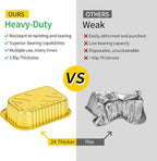 40 Pack 1.5 LB 7.2"×5"×1.8" Aluminum Pans with Lids Heavy Duty, 24 Ounce Disposable Tin Foil Food Containers with Lids for Baking, Meal Prep, Freezer, Heating and Takeout