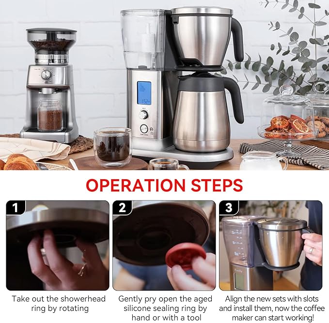 Shower Head Ring and Seal Compatible with Breville Coffee Maker BDC450, BDC400, BDC455, for Espresso Machines & Drip Coffee Makers, Shower Ring Replacement Parts Accessories Kit