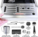 Kenmore Elite Espresso Machine – Automatic Coffee Maker with Auto Tamper, Auto Cleaning, Milk Steamer & Frother, Bean Grinder, Make Professional Barista Style Cappuccino, Café Latte