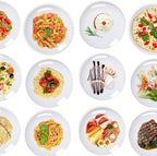 White Melamine Dinner Plates,12pcs Dishes Set,10inch Lightweight Round Plastic Plates,Scratch Resistant Unbreakable Serving Dishes,White