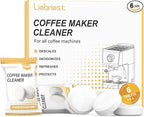 6 Count Coffee Maker Cleaner & Descaler Tablets, Effective Cleaning Coffee Pot Cleaner Tablets, Compatible with Nespresso, Breville, Keurig, Ninja, Delonghi, Miele