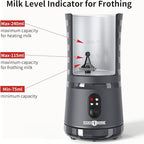 Milk Frother, Paris Rhône 4-in-1 Milk Steamer and Frother, Hot & Cold Foam Milk Warmer with Temperature Control, Auto Shut-Off Frothers for Coffee, Latte, Cappuccino, Macchiato