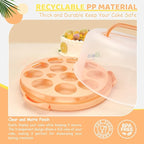 Ohuhu Cake Stand with Lid, Cake Carrier BPA-Free Cake Containers for 10 inch Cake with 2 Handles Cupcake Carrier - Plastic Cover Two Sided Base for Transport Pies Nuts Fruit