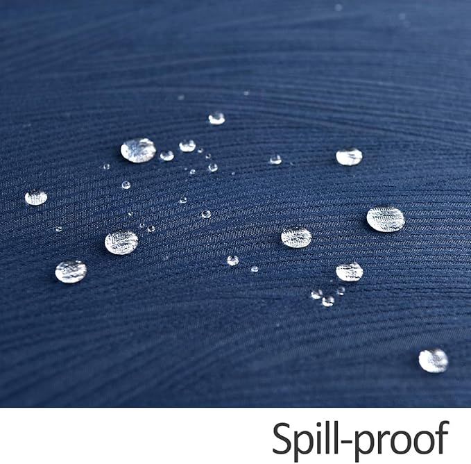 maxmill Jacquard Table Cloth Swirl Pattern Spillproof Wrinkle Resistant Heavy Weight Soft Tablecloth for Kitchen Dinning Tabletop Decoration Outdoor Picnic Rectangle 52 x 70 Inch Navy Blue