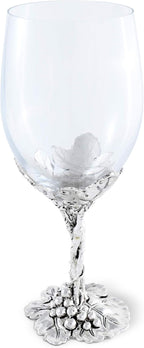 Arthur Court Designs Aluminum Grape Pattern Base Wine Glasses 8.25 inch Tall 16 ounces