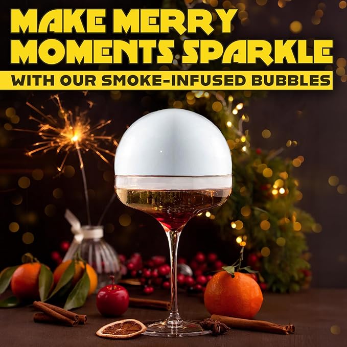 Smoking Gun Edible NON-toxic Bubble Mixture for Cocktail - (2 x 8oz), Wood Smoke Infuser and Smoker Machine Accessory - Cold Smoke for Drinks - Pack of 2 - made in USA