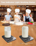 Sourdough Starter Warmer, Precise 1°F Thermostat Control (70-100°F) Sourdough Warming Mat,12-Hour Timer, Smart Memory, Fits Heating Pad for 24–40oz Jars, 110V Perfect for Home Baking & Fermentation