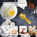 Stainless Steel Coffee Scoop Set - 15ml & 30ml Measures, Milk & Fruit Powder, Gold, 2 Pack