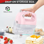 Lord Eagle Hand Mixer Electric 400W, 5 Speed handheld Mixer, 5 Stainless Steel Accessories for Baking Cake Egg Cream Food Beater, Turbo Boost/Self-Control Speed + Eject Button