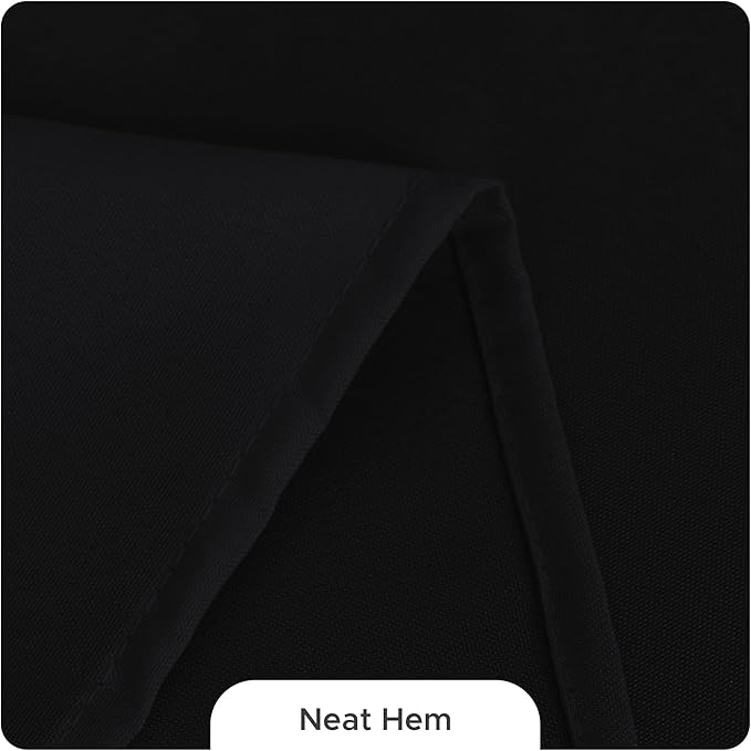 Fitable 8 Pack Round Tablecloths: Stain Resistant Wrinkle Free Circle Table Clothes, Washable Reusable Polyester Table Covers for Wedding Party Birthday Banquet Reception(Black, 84 Inch)