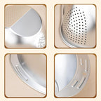 Rice Washer Strainer Bowl - 4-in-1 Washing Bowl for Quinoa, Stainless Steel Side Drainers Colander for Cleaning and Rinsing Fruits, Vegetables, and Beans - Versatile Kitchen Tool