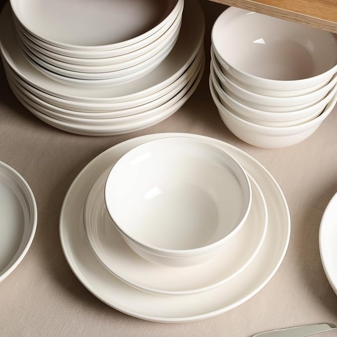 Stone Lain Virtuo 4-Piece Salad Plate Set Porcelain, White