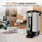 Commercial Coffee Urn 50 Cups（12L, Stainless Steel Large-Capacity Coffee Maker for Catering, Events, Offices & Restaurants, Fast Brew & Keep Warm Function