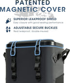 Magnetic Backpack Cooler Bag, Cold Retention Soft Coolers 30 Can Insulated Soft Sided Cooler with Waterproof Bag