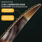 Lemeya 20-Piece Hammered Rose Gold Silverware Set for 4 with Serrated Forging Knives,18/10 Stainless Steel Modern Flatware Set,Unique Cutlery Set Spoons and Forks Set,Mirror Polished,Dishwasher Safe