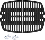 7645 Cooking Grid Grates for Weber Q200, Q220, Q2000, Q2400 Gas Grills, 53060001,BBQ Accessories for Weber Baby Q, Matte Cast Iron,2 Pack