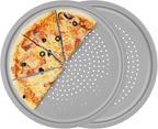 LYNG Pizza Pan 16 Inch, 2 Pack Silicone Nonstick Pizza Tray For Oven, Pizza Pan With Holes Dishwasher Safe, Suitable For Home Kitchen Dark Baking