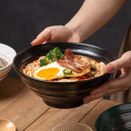 YUN TAO Ceramic Ramen Bowls Set of 4, 35 oz Large Japanese Style Serving Bowls for Salad,Udon, Soba, Pho Pasta, Asian Soup Noodle,Suitable as Housewarming Gifts