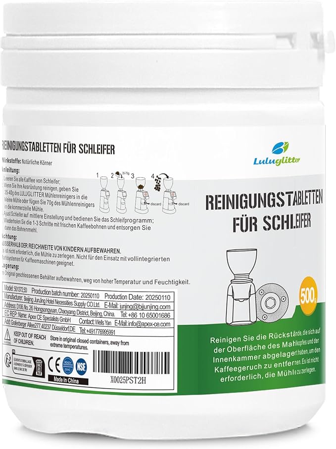 Professional Coffee Grinder Cleaning Tablets - 500g Coffee Grinder Cleaner - Natural Food Safe Gluten Free - Help Extend Life of Your Grinder