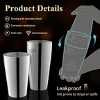 Mixology Bartender Kit, 2-Piece Stainless Steel Cocktail Shaker Set, Bar Set with 20oz & 26oz Mixed Drink Shaker, Cocktail Tin