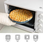 Fun Elements Pie Pan, 9 Inch Ceramic Pie Dish, Deep Dish Pie Pan with Lace Emboss, Ruffled Pie Plate for Baking, Thanksgiving Christmas Gifts, Set of 2, Blue