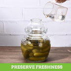 Glass Jar Fermentation Jar, Pickle Jar with Water Seal Lid, Fermentation Kit Fermenter Starter Kit for Pickles, Wine Brewing, Pickling, Kimchi, Sauerkraut, Vegetables, Kombucha 2.5L