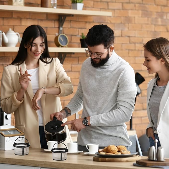 Maxdot 4 Packs Reusable Coffee Filters for Mr. Coffee 4-5 Cup Replacement Nylon Mesh with Handle 2.8 x 3.1 x 2 Reusable Filter Basket Fits Most Coffeemakers and Brewers Universal