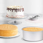 HomeMall 4 x 2 inch Round Cake Pan Set of 4, Aluminum Baking Pans for Mini Cakes, Heavy Duty Non-Stick, Evenly Baking Tools for Home Kitchen, Birthday Wedding Anniversary