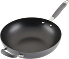 Anolon Advanced Home Hard Anodized Nonstick Pan, Stir Fry w/Helper Handle (12"), Moonstone