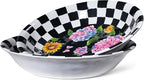 LEHAHA Melamine Large Serving Bowls, Set of 2, Sunflower 13.75" x 2.75" (130 OZ) Pasta and Salad Bowl, Black Plaid Durable for Kitchen, Dishwasher Safe