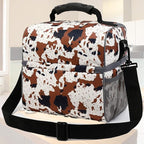 FlowFly Double Layer Cooler Insulated Lunch Bag Adult Lunch Box Large Tote Bag for Men, Women, With Adjustable Strap,Front Pocket and Dual Large Mesh Side Pockets