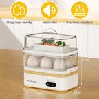 Evoloop Rapid Egg Cooker Electric 12 Eggs Capacity, Soft, Medium, Hard Boiled, Poached, Omelet Maker Egg Poacher & Vegetable Steamer, BPA Free Tray（white）