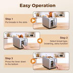2 Slice Touch Screen Toaster, Stainless Steel Toaster with Wide Slots for Bagels and Bread, Reheat/Defrost/Cancel Functions, Removable Crumb Tray, Silver