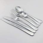 24-Piece Stainless Steel Flatware Set, Matte Silver Finish, Service for 4