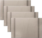 PIGCHCY Placemats Set of 4, Luxurious Elegant Placemats Non-Slip Washable Durable Table Mats for Home/Dining Room Decoration (Light Brown,18 X 12 inches)
