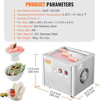 VEVOR Commercial Ice Roll Maker,Stir-Fried Yogurt Cream Machine 220W, Ice Cream Roll Machine with 9.4" x 11" Square Pan, Button Defrost Method with Food Shovels Perfect for Bars,Cafes Dessert Shops